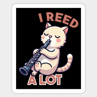 I Reed A Lot Funny Clarinet Cat Magnet
